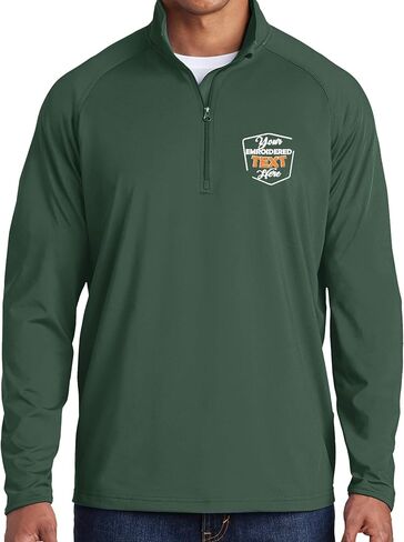 Personalized Embroidered Zip Pullover Custom Add Your Text Half Zip Sport Sweatshirt for Men in Kuwait