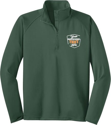 Personalized Embroidered Zip Pullover Custom Add Your Text Half Zip Sport Sweatshirt for Men in Kuwait