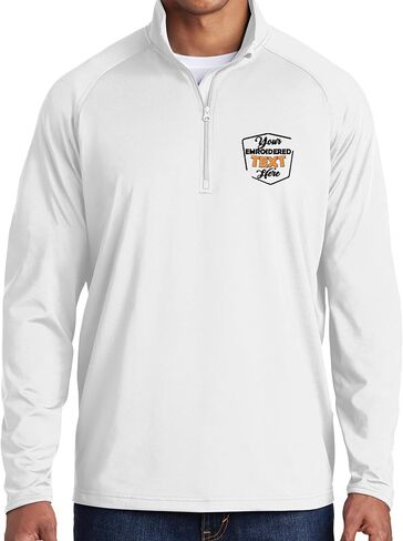 Personalized Embroidered Zip Pullover Custom Add Your Text Half Zip Sport Sweatshirt for Men in Kuwait