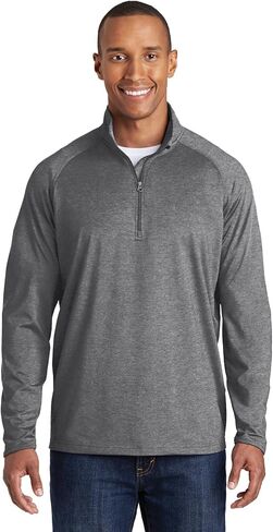 SPORT-TEK Men's Tall Sport Wick Stretch 1/2 Zip Pullover in Kuwait