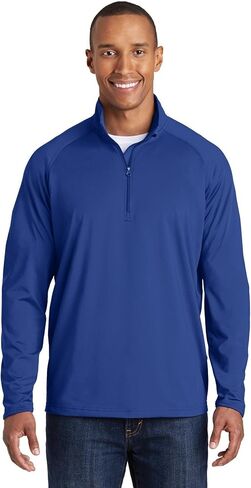 SPORT-TEK Men's Tall Sport Wick Stretch 1/2 Zip Pullover in Kuwait