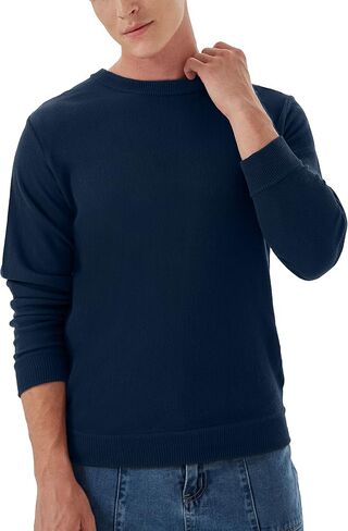 Men's Casual Crewneck Long Sleeve Knitwear Sweater Lightweight Fall Winter Basic Pullover Sweaters in Saudi Arabia