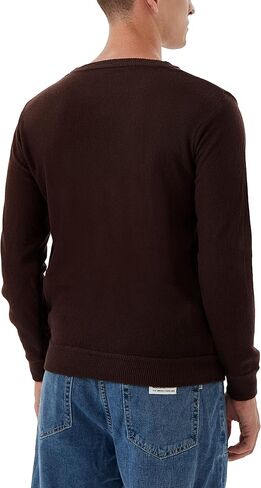 سترة رجالية كاجوال بياقة دائرية وأكمام طويلة منسوجة خفيفة الوزن للخريف والشتاء وسترات صوفية أساسية in Kuwait