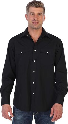 Gioberti Men’s Solid Long Sleeve Western Shirt with Pearl Snap-on Buttons in Saudi Arabia