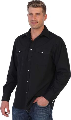Gioberti Men’s Solid Long Sleeve Western Shirt with Pearl Snap-on Buttons in Saudi Arabia