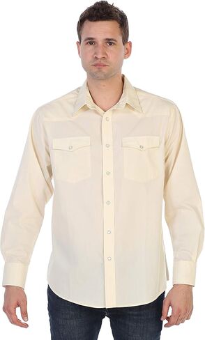 Gioberti Men’s Solid Long Sleeve Western Shirt with Pearl Snap-on Buttons in Saudi Arabia