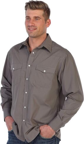 Gioberti Men’s Solid Long Sleeve Western Shirt with Pearl Snap-on Buttons in Saudi Arabia