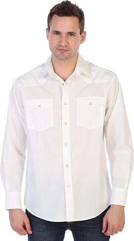 Gioberti Men’s Solid Long Sleeve Western Shirt with Pearl Snap-on Buttons in Saudi Arabia