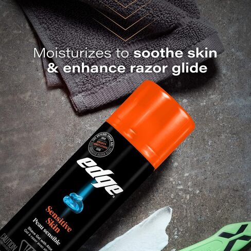 Edge Men's Sensitive Skin Formula Shave Gel with Soothing Aloe, 2.75 Ounce in Saudi Arabia