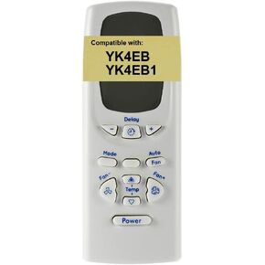 Replacement for GE Air Conditioner Remote Control YK4EB1 Works for AEH12ARW1 AEH12AT AEH12ATL1 AEH12AV AEH12AVH1 AEH18DP AEH18DPQ1 AEH18DQ AEH18DQQ1 AEH18DS AEH18DSQ1 AEH24DQ AEH24DQL1 AEL06LP in Saudi Arabia