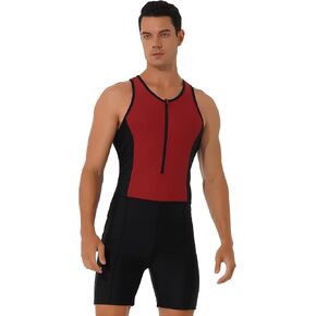 YONGHS Men's Tank Top Swim Bodysuit Wrestling Singlet Zipper Leotard Underwear Gym Sports Boxer Jumpsuit in Kuwait
