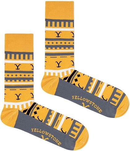 جوارب يلوستون داتون رانش مخططة باللون الأصفر in Kuwait