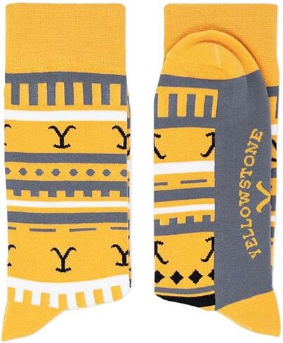 جوارب يلوستون داتون رانش مخططة باللون الأصفر in Kuwait