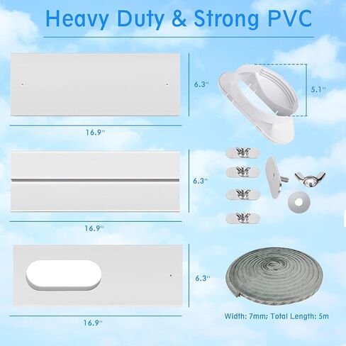 CHZIMADE 11Pack Portable Air Conditioner Window Kit Window Sealing Plate Adjustable Length Portable Ac Vent Kit Sliding AC Vent Kit for Exhaust Hose 13cm/5.1 Inch in Saudi Arabia