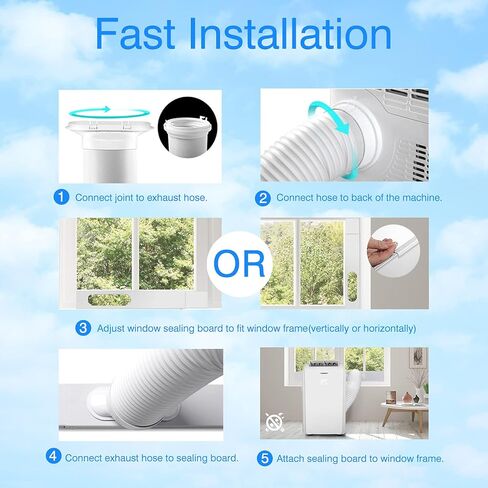 CHZIMADE 11Pack Portable Air Conditioner Window Kit Window Sealing Plate Adjustable Length Portable Ac Vent Kit Sliding AC Vent Kit for Exhaust Hose 13cm/5.1 Inch in Saudi Arabia