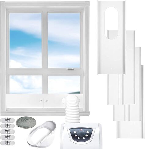 CHZIMADE 11Pack Portable Air Conditioner Window Kit Window Sealing Plate Adjustable Length Portable Ac Vent Kit Sliding AC Vent Kit for Exhaust Hose 13cm/5.1 Inch in Saudi Arabia
