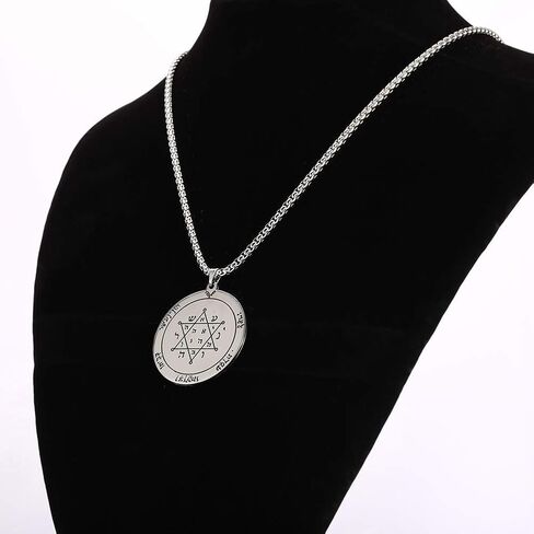 TEAMER Key of Solomon Seal Pendant Necklace Gold Stainless Steel Pentacle Talisman Wiccan Jewelry for Men Women in Saudi Arabia