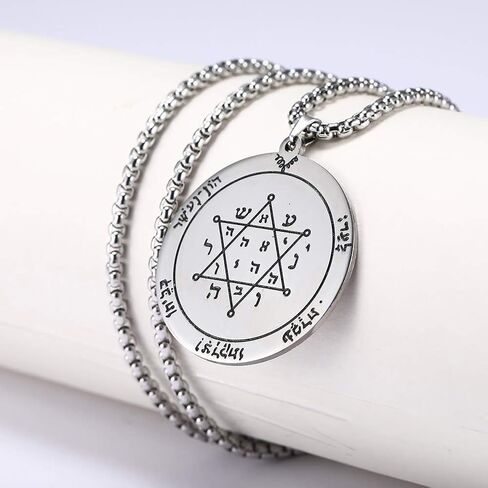 TEAMER Key of Solomon Seal Pendant Necklace Gold Stainless Steel Pentacle Talisman Wiccan Jewelry for Men Women in Saudi Arabia