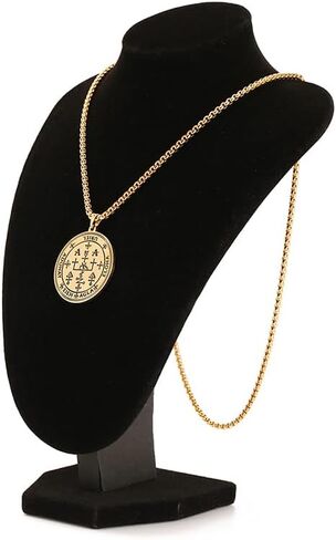 TEAMER Key of Solomon Seal Pendant Necklace Gold Stainless Steel Pentacle Talisman Wiccan Jewelry for Men Women in Saudi Arabia