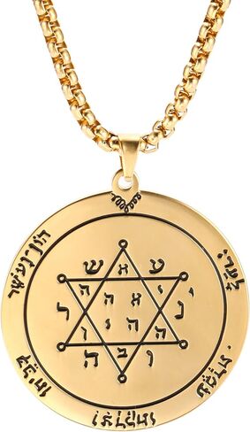 TEAMER مفتاح سليمان ختم قلادة قلادة الذهب الفولاذ المقاوم للصدأ الخماسي تاليسمان Wiccan مجوهرات للرجال والنساء in Kuwait
