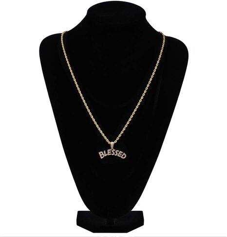 ICE JEWELRY 14K Gold Plated Dripping Letter Savage Necklace Pendant 3mm Stainless Steel Twist Chain in Saudi Arabia