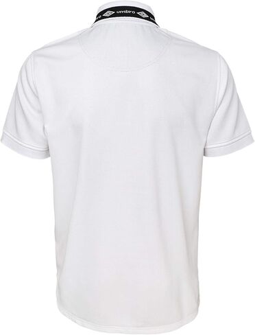 Umbro Men's Short Sleeve 2 Button Logo Polo, White/Black Medium in Saudi Arabia