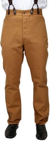 Historical Emporium Men's High Waist Classic Canvas Work Trousers in Kuwait