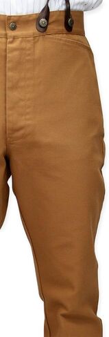 Historical Emporium Men's High Waist Classic Canvas Work Trousers in Kuwait