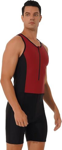 YONGHS Men's Tank Top Swim Bodysuit Wrestling Singlet Zipper Leotard Underwear Gym Sports Boxer Jumpsuit in Kuwait