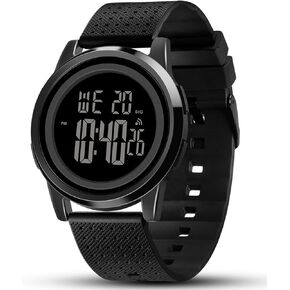 YUINK Mens Watch Ultra-Thin Digital Sports Watch Waterproof Stainless Steel Fashion Wrist Watch for Men Women in Kuwait