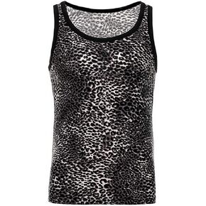Swbreety Men's Fashion Leopard Print Vest T-Shirt Gym Workout Tank Tops