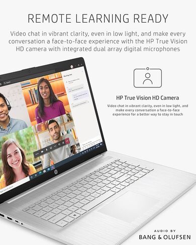 HP 17 Laptop PC, AMD Ryzen 3 5300U, 4 GB RAM, 256 GB SSD, 17.3" HD+ Display, Windows 11 Home, Wi-Fi & Bluetooth Combo, Long Battery Life, HD Webcam, Custom-Tuned Speakers (17-cn0020nr, 2022) in Saudi Arabia