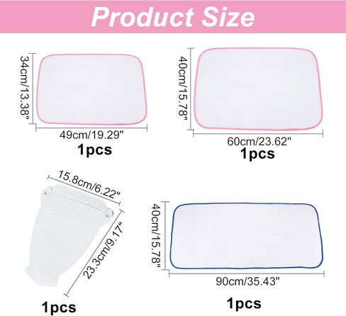 CHGCRAFT 4 Styles Cover Iron Shoe Polyester Mat Nylon Heat Resistant Protective Mesh Cloth and Heat Ironing Insulation Pad for Electric Iron Prevents Scorching Sticking in Saudi Arabia