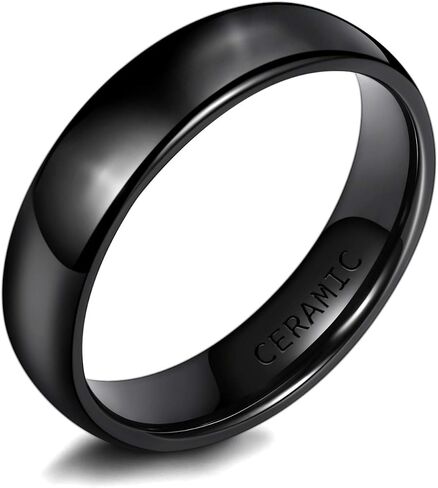 SOMEN TUNGSTEN 2mm 4mm 6mm Black/White Ceramic Rings for Men Women Comfort Fit Engagement Wedding Band Size 3-13 in Kuwait