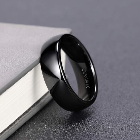 SOMEN TUNGSTEN 2mm 4mm 6mm Black/White Ceramic Rings for Men Women Comfort Fit Engagement Wedding Band Size 3-13 in Kuwait