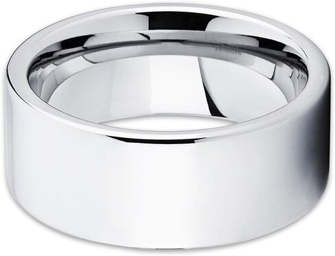 Silly Kings 12mm Polished Silver Tungsten Carbide Wedding Ring Flat Shiny Comfort Fit Band Mens in Saudi Arabia