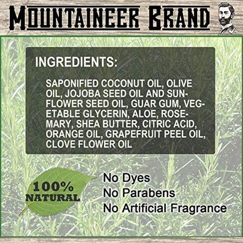 Mountaineer Brand Beard Wash - All-Natural Beard Shampoo, Thick Lather & Deep Clean Beard Wash For Men With Cedar Wood Oil, Fir Needle Oil, Eucalyptus Leaf Oil - WV Citrus & Spice Scent, 4 oz. in Saudi Arabia