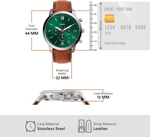 Fossil Neutra Men's Chronograph Watch with Stainless Steel Bracelet or Genuine Leather Band in Saudi Arabia