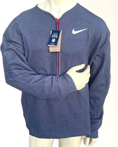 Nike Dri-FIT Men's Training 1/2-Zip Fleece Crew Midnight Navy Yoga Team USA Olympic TOP in Saudi Arabia