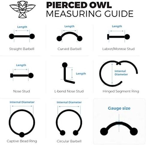 Pierced Owl - Internally Threaded Implant Grade 23 Solid Titanium Curved Barbells, Sold by Piece in Kuwait