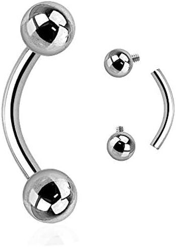 Pierced Owl - Internally Threaded Implant Grade 23 Solid Titanium Curved Barbells, Sold by Piece in Kuwait