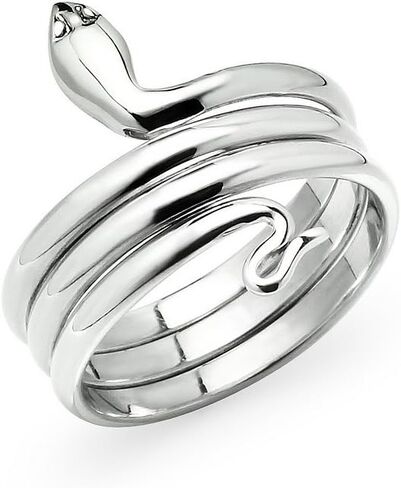Silverline Jewelry - 925 Sterling Silver Snake Cobra Wrap Ring, Animal Themed Jewelry Size 6-12 in Saudi Arabia