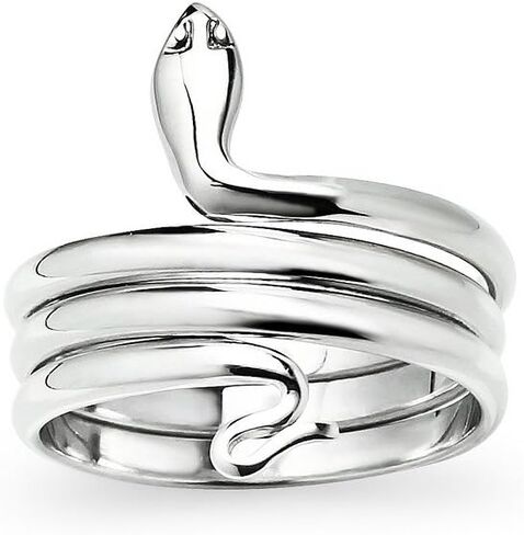 Silverline Jewelry - 925 Sterling Silver Snake Cobra Wrap Ring, Animal Themed Jewelry Size 6-12 in Saudi Arabia