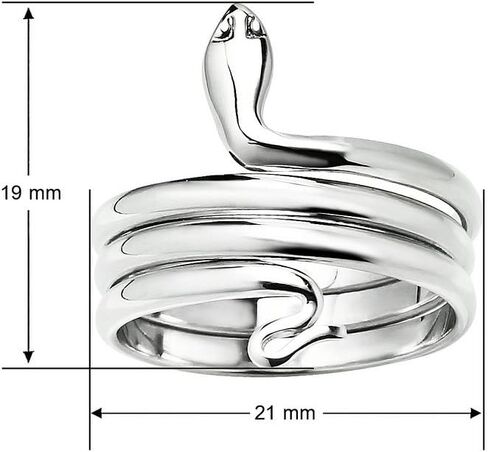 Silverline Jewelry - 925 Sterling Silver Snake Cobra Wrap Ring, Animal Themed Jewelry Size 6-12 in Saudi Arabia