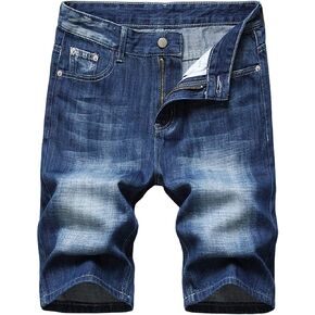 chouyatou Men's Summer Essential Straight Leg Casual Ripped Denim Jean Shorts in Saudi Arabia
