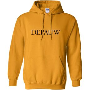 CreateMyTee | DePauw Black Text Hooded Sweatshirt | in Saudi Arabia