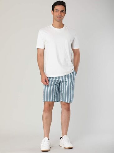 Lars Amadeus Men's Summer Striped Shorts Slim Fit Flat Front Walk Chino Seersucker Pants in Saudi Arabia