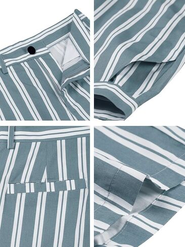 Lars Amadeus Men's Summer Striped Shorts Slim Fit Flat Front Walk Chino Seersucker Pants in Saudi Arabia
