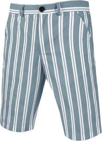 Lars Amadeus Men's Summer Striped Shorts Slim Fit Flat Front Walk Chino Seersucker Pants in Saudi Arabia
