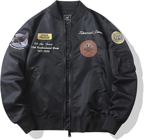 Gothic Pilot Jacket Embroidered Jacket Harajuku Men's Baseball Suit Loose Versatile Trend Street Hip Hop in Kuwait